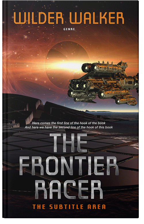 Front view of Premade Science Fiction Book Cover - Antique Brass