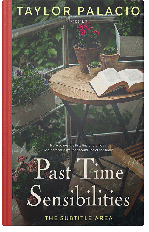 Front view of Premade Literary Fiction Book Cover - Lunar Green