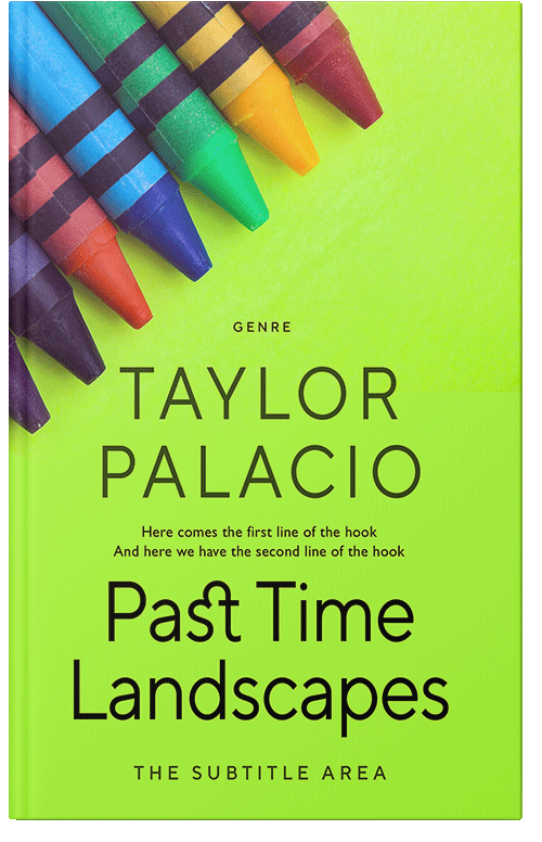 Front view of Premade Abstract Book Cover - Green Yellow