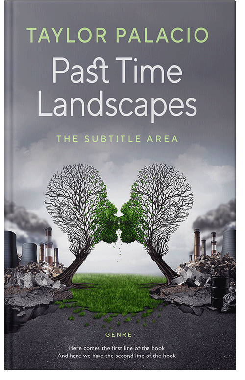 Front view of Premade Surreal Book Cover - Mid Gray