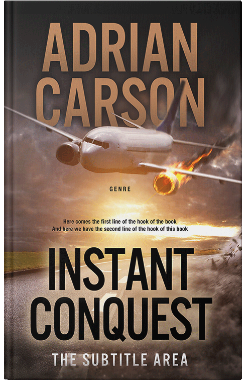 Front view of Premade Action & Adventure Book Cover - Leather