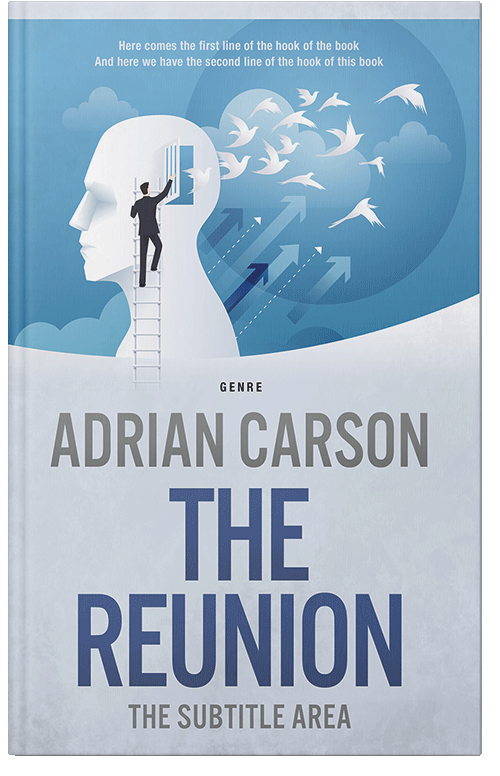 Front view of Premade Self-Improvement & Self-Help Book Cover - Steel Blue