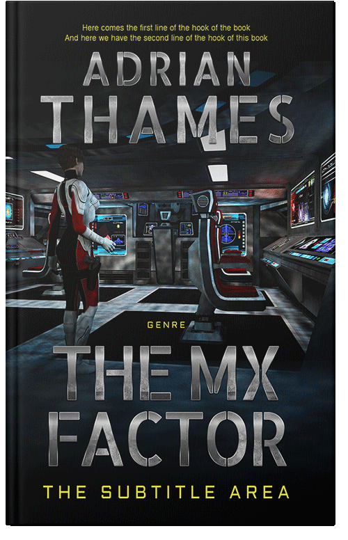 Front view of Premade Science Fiction Book Cover - Black