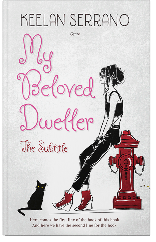 Front view of Premade Abstract Book Cover - Gallery