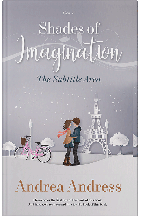 Front view of Premade Romance Book Cover - French Gray