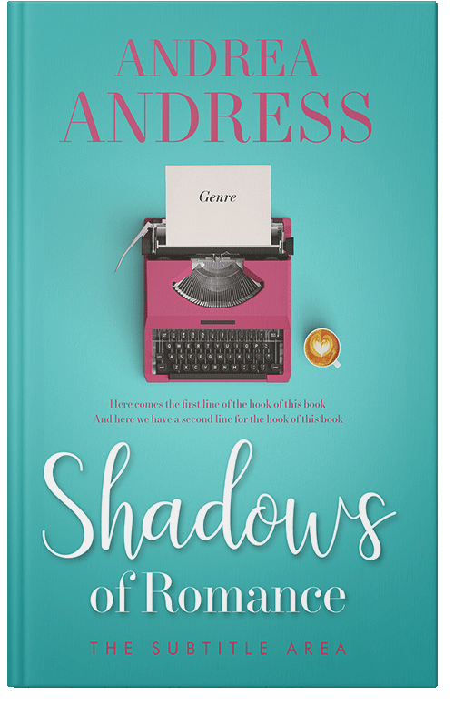 Front view of Premade Romance Book Cover - Fountain Blue