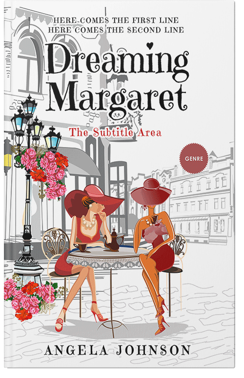 Front view of Premade Chick Lit Book Cover - Silver Rust