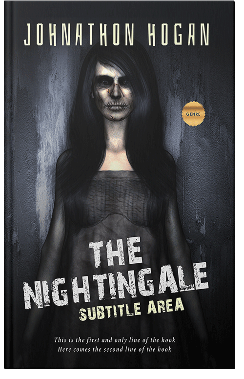 Front view of Premade Horror Book Cover - Shark