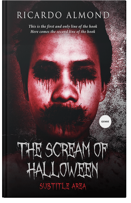 Front view of Premade Horror Book Cover - Puce