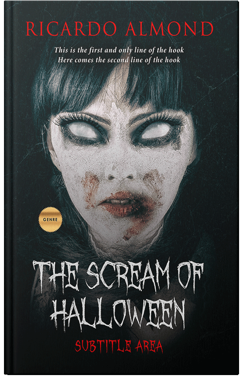 Front view of Premade Horror Book Cover - Silk