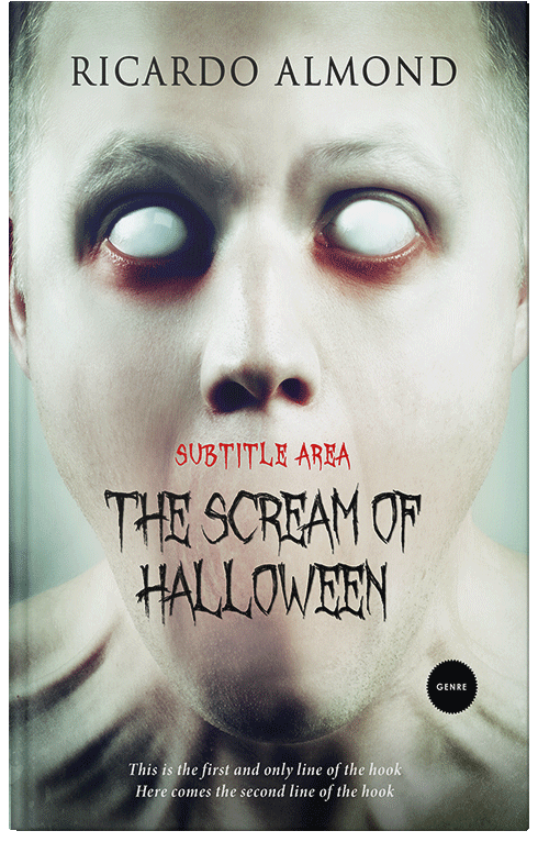 Front view of Premade Abstract Book Cover - Timberwolf