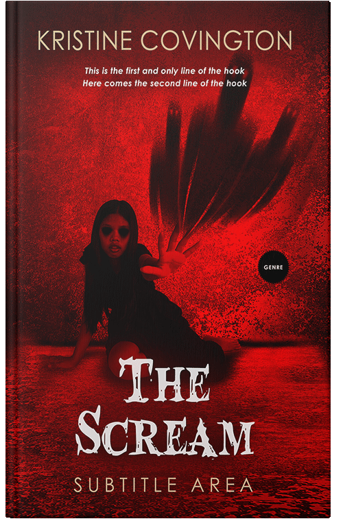 Front view of Premade Horror Book Cover - Rustic Red