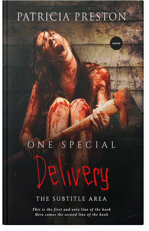 Front view of Premade Horror Book Cover - Antique Brass