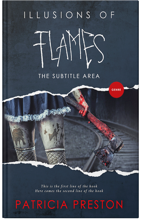 Front view of Premade Abstract Book Cover - Ebony Clay