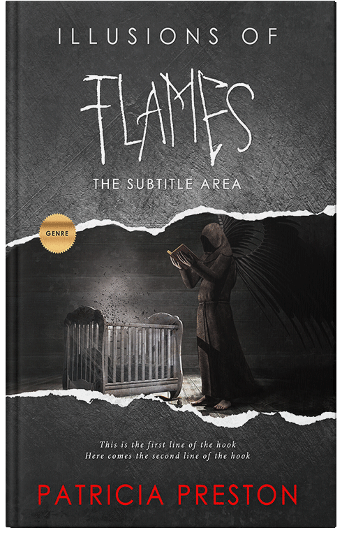 Front view of Premade Abstract Book Cover - Tuatara