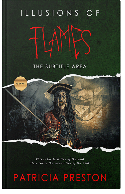 Front view of Premade Abstract Book Cover - Racing Green