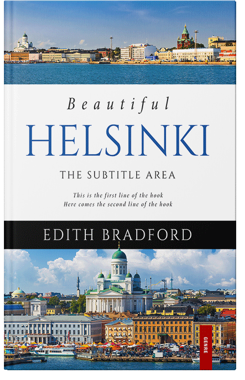 Front view of Premade Travel Book Cover - Hippie Blue