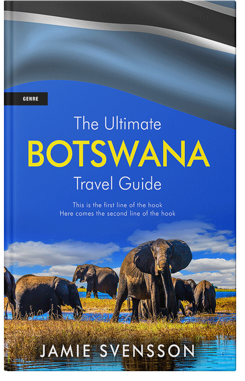 Front view of Premade Travel Book Cover - Cerulean Blue