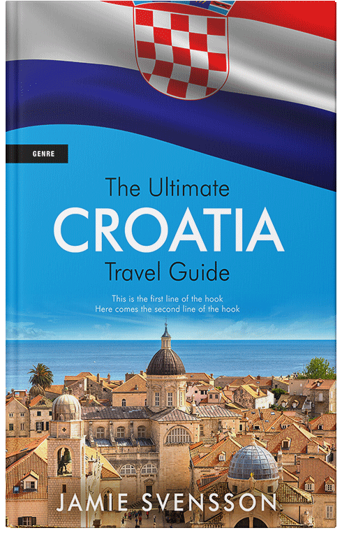 Front view of Premade Travel Book Cover - Curious Blue