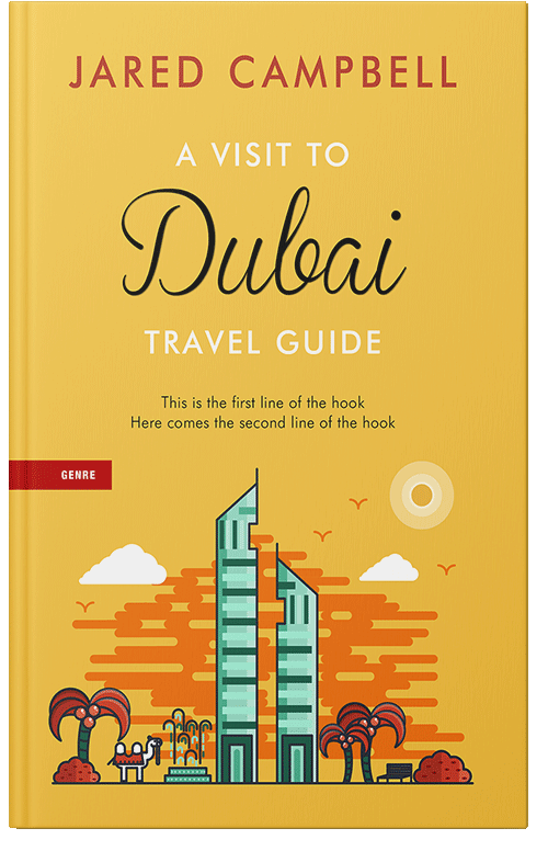 Front view of Premade Travel Book Cover - Saffron