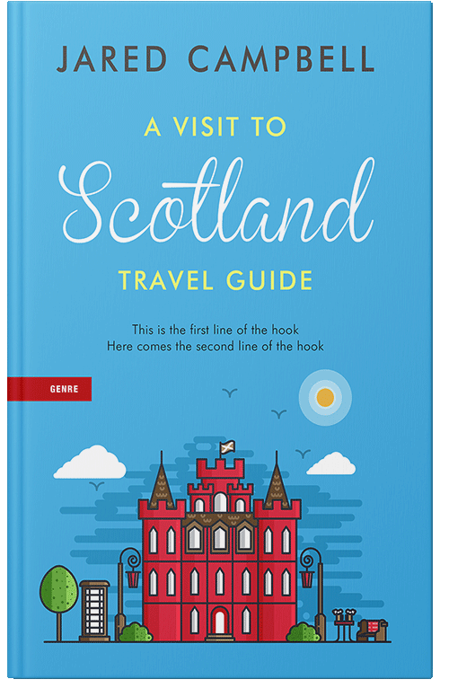 Front view of Premade Travel Book Cover - Picton Blue