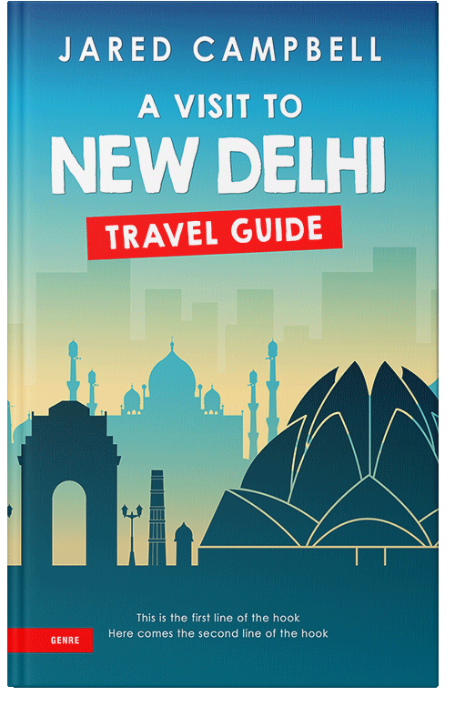 Front view of Premade Travel Book Cover - Venice Blue