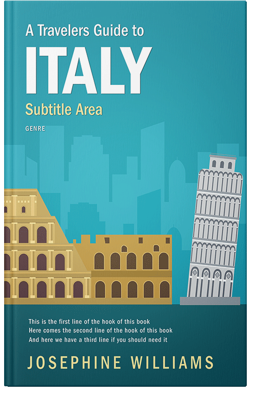 Front view of Premade Travel Book Cover - Eastern Blue