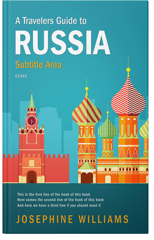 Front view of Premade Travel Book Cover - Eastern Blue