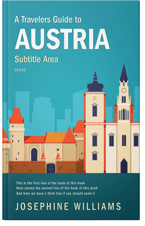 Front view of Premade Travel Book Cover - Eastern Blue