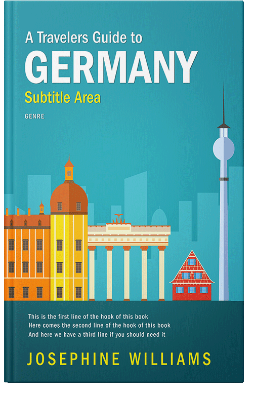 Front view of Premade Travel Book Cover - Eastern Blue