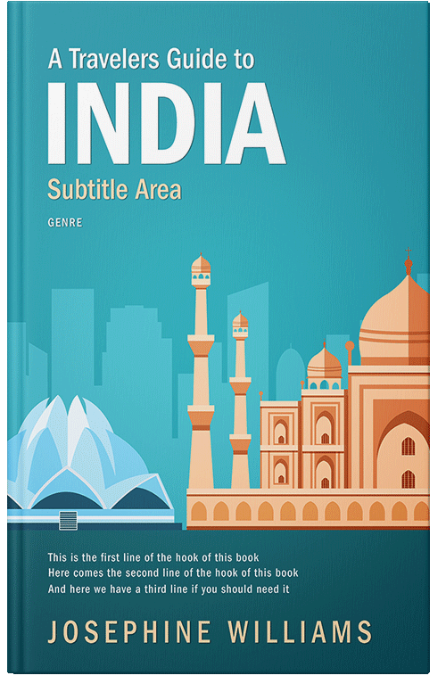 Front view of Premade Travel Book Cover - Eastern Blue