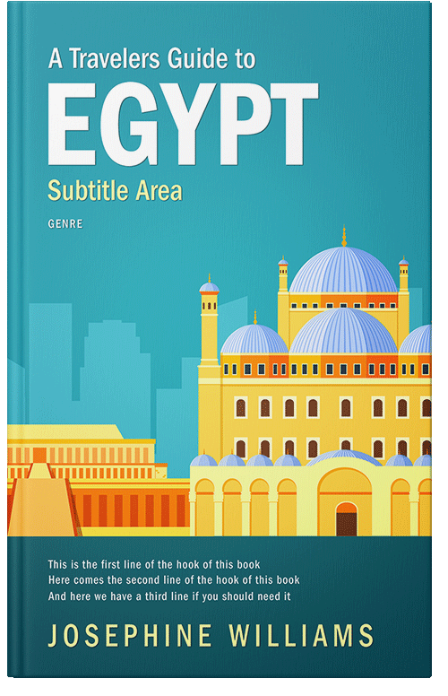 Front view of Premade Travel Book Cover - Eastern Blue