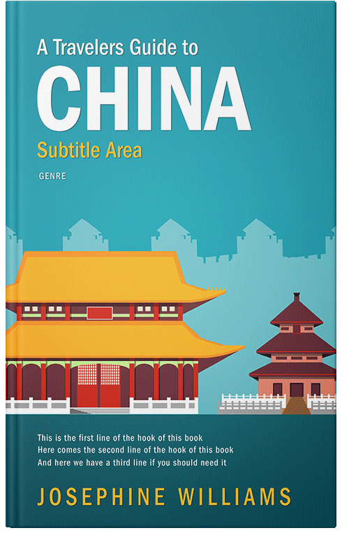 Front view of Premade Travel Book Cover - Eastern Blue