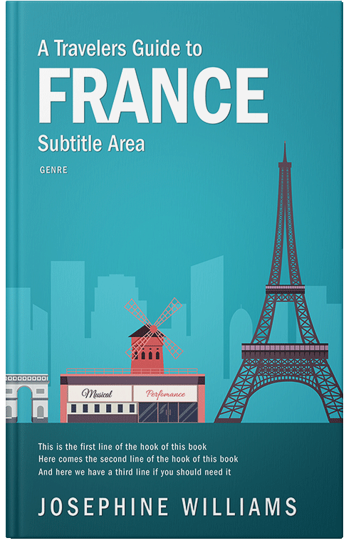 Front view of Premade Travel Book Cover - Eastern Blue