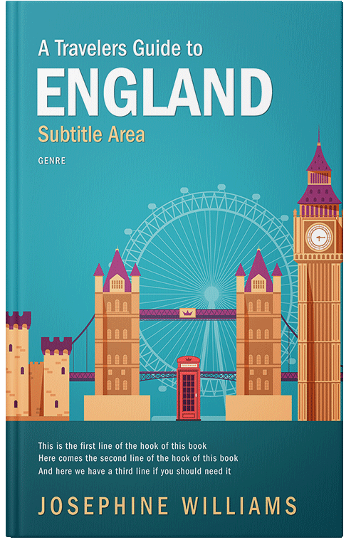 Front view of Premade Travel Book Cover - Eastern Blue