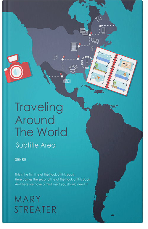 Front view of Premade Travel Book Cover - Java