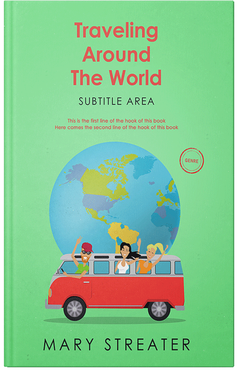 Front view of Premade Travel Book Cover - Algae Green