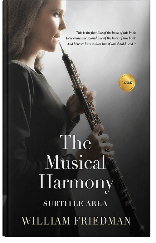 Front view of Premade Abstract Book Cover - Timberwolf