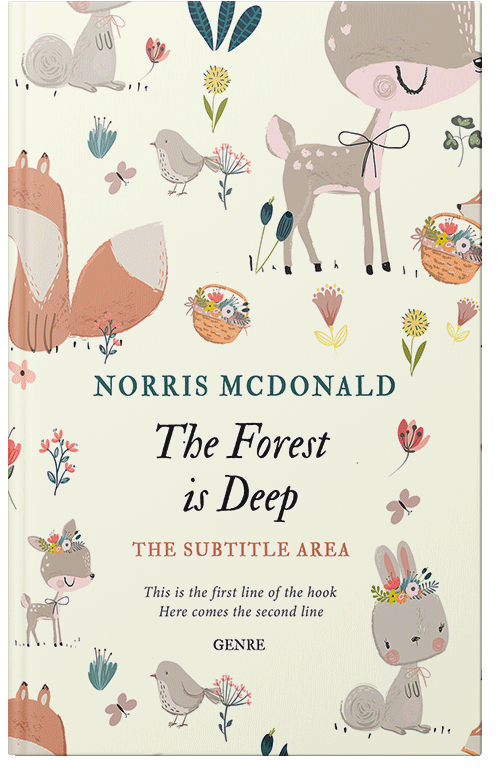 Front view of Premade Abstract Book Cover - Quarter Spanish White