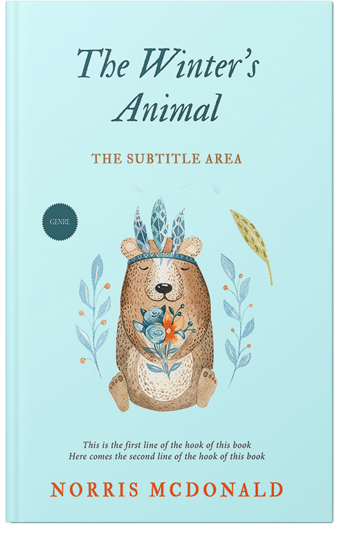 Front view of Premade Nature Book Cover - White Ice