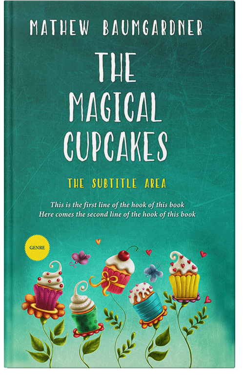 Front view of Premade Abstract Book Cover - Elf Green