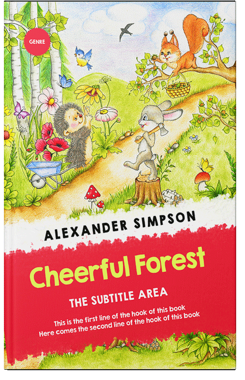 Front view of Premade Children's Book Cover - Red Ribbon