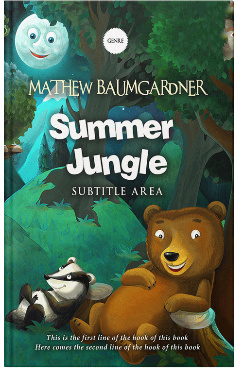 Front view of Premade Fantasy Book Cover - Green Kelp