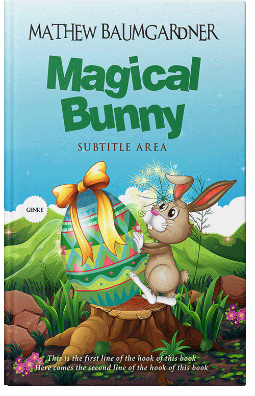 Front view of Premade Children's Book Cover - Aquamarine Blue