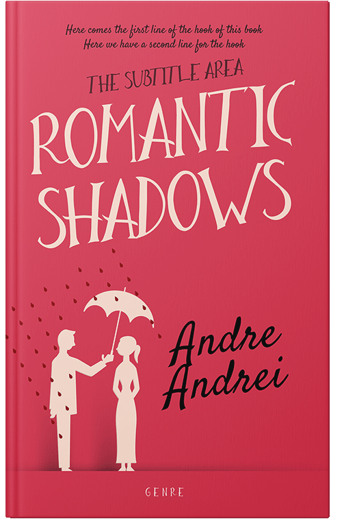 Front view of Premade Romance Book Cover - Cerise Red