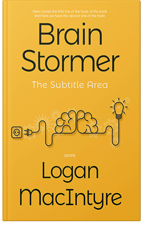 Premade Book Cover Lightning Yellow