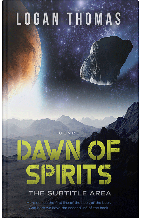 Front view of Premade Science Fiction Book Cover - Thistle Green