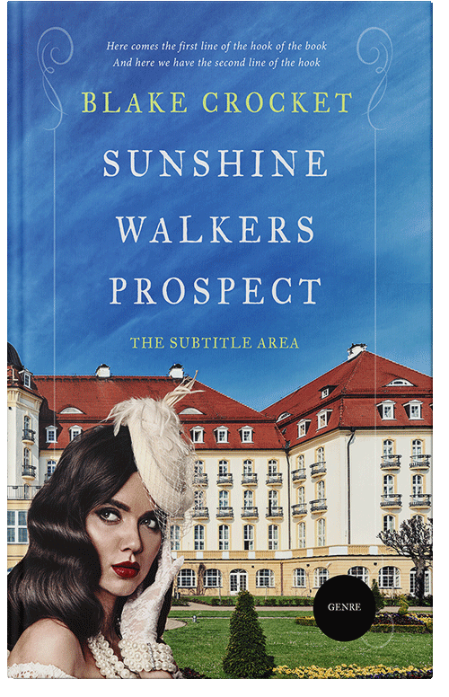 Front view of Premade Romance Book Cover - Cerulean Blue