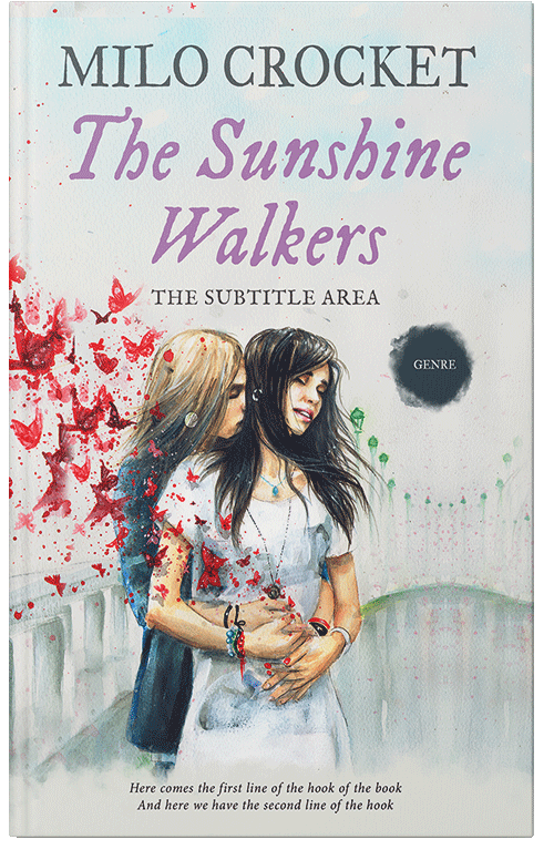 Front view of Premade Romance Book Cover - Quill Gray