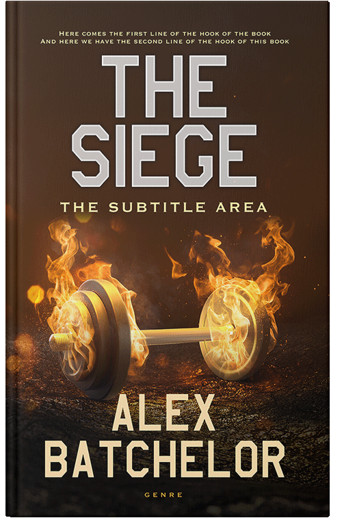 Front view of Premade Sports & Fitness Book Cover - Graphite